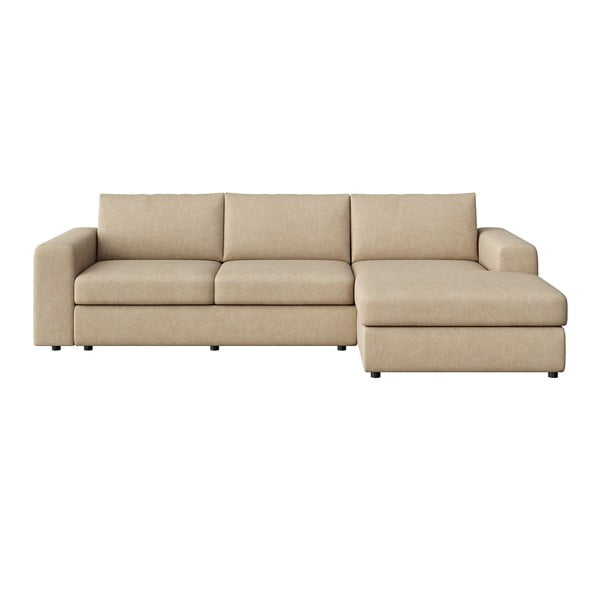 Svjetlo smeđa baršunasti kutna garnitura (s desnim kutom/s ležaljkom) Baga – Rodier