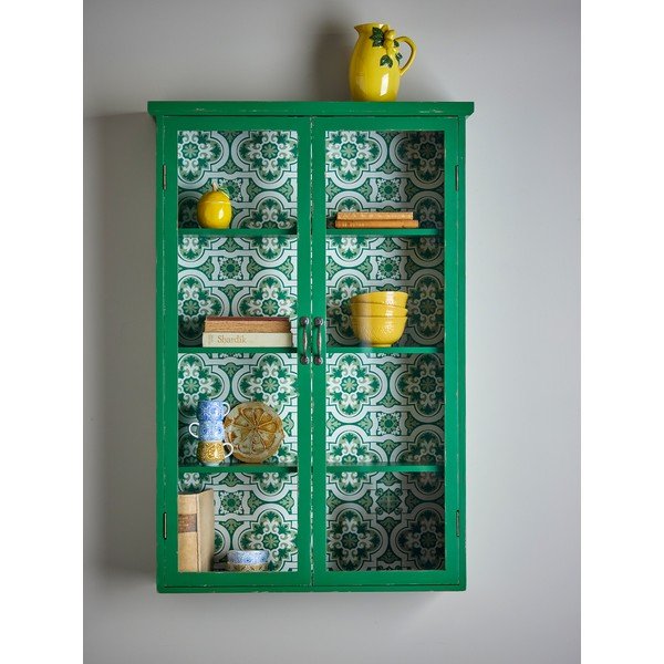 Zelena viseća vitrina od masivne jele 81x122x22 cm Hazem – Bloomingville-image-1