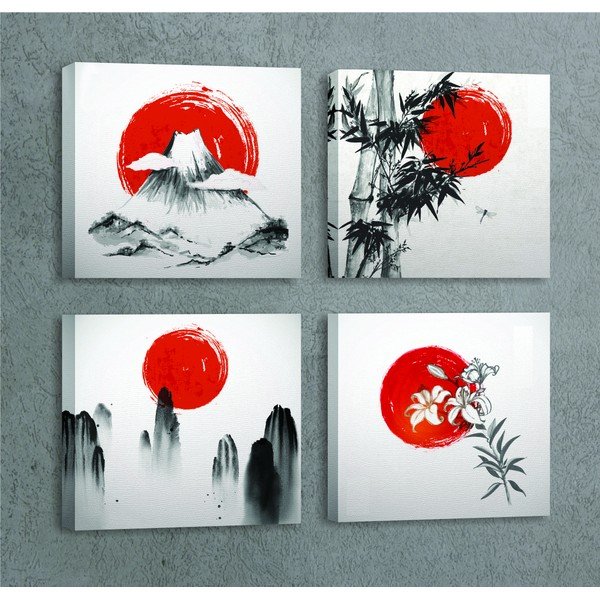 Slike u setu od 4 komada 30x30 cm Zen - Wallity-image-3