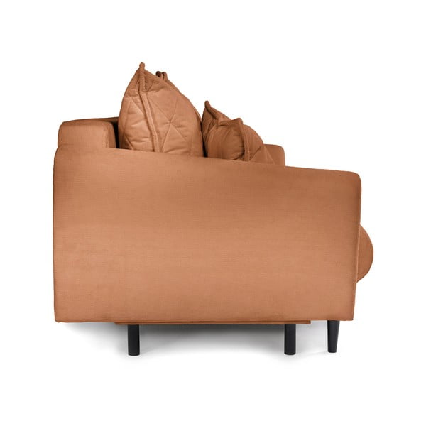 Smeđa sklopiva/s prostorom za odlaganje sofa od samta 215 cm Bjork – Bonami Selection-image-4
