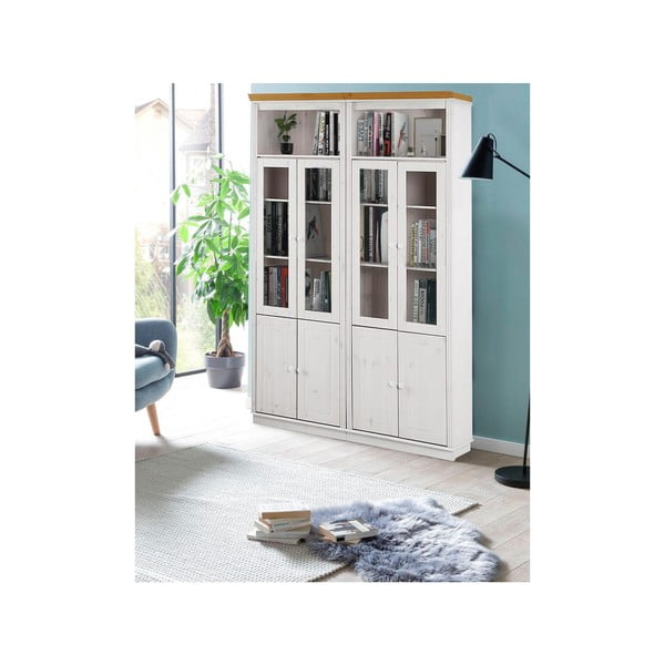 Bijela vitrina od masivnog bora 148x223 cm Anita – Støraa-image-2