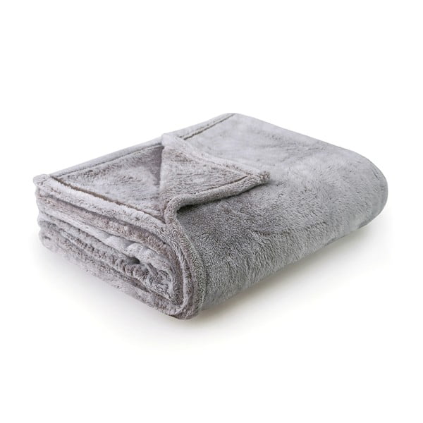 Sivo-smeđa deka od mikrovlakana DecoKing Fluff Cappuccino, 220 x 240 cm