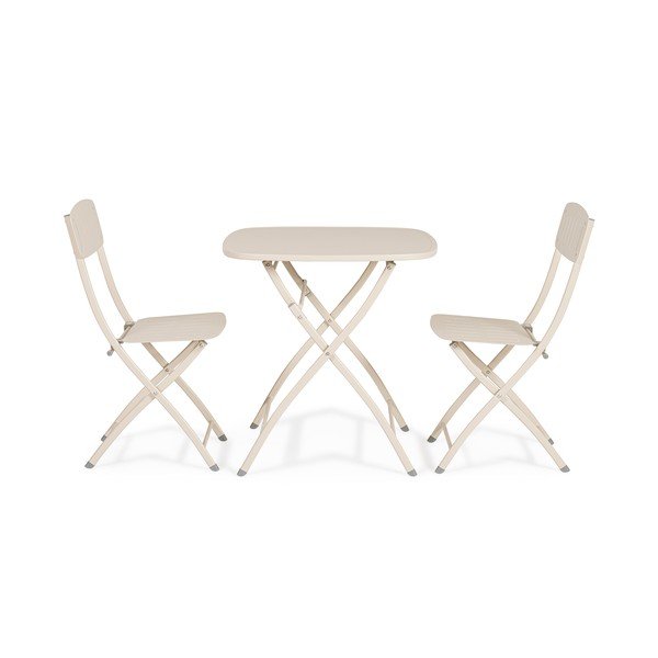 Bež željezni vrtni blagovaonski set za 2 osobe Yvonne – Bizzotto