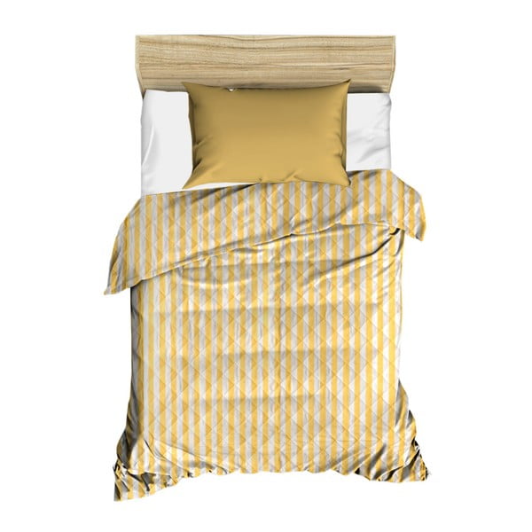 Žuti prošiveni prekrivač preko kreveta Amanda, 160 x 230 cm