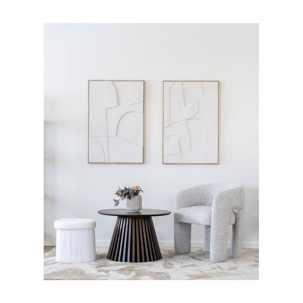 Bijeli tabure od bouclé tkanine Medford – House Nordic-image-1