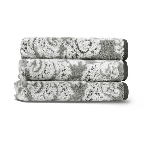 Sivi pamučni ručnik 33x33 cm Damask – Foutastic-image-1
