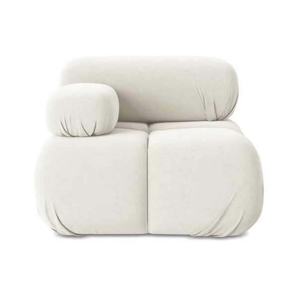 Bijela baršunasti modularna sjedeća garnitura (s lijevim kutom) Lokua – Makamii
