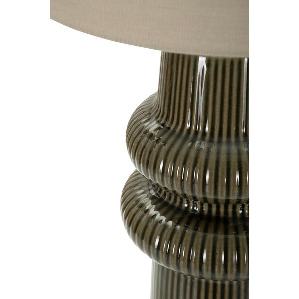 Kaki zelena/krem stolna lampa keramička s tekstilnim sjenilom (visina 64,5 cm) Harmony – Mauro Ferretti-image-3