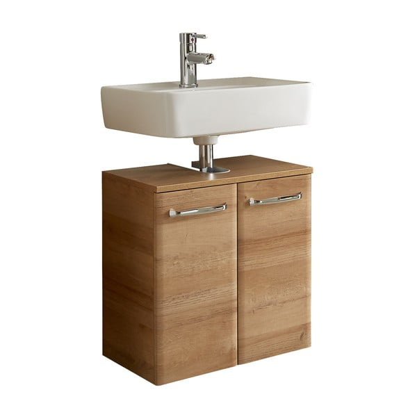 Zidni ormarić bez umivaonika u dekoru hrasta u prirodnoj boji 53x60 cm Quickset 318 – Pelipal-image-2