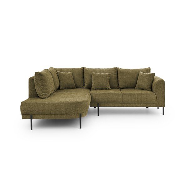 Zelena kutna garnitura od šenila (s lijevim kutom/u obliku slova L) Mauris  – Ropez