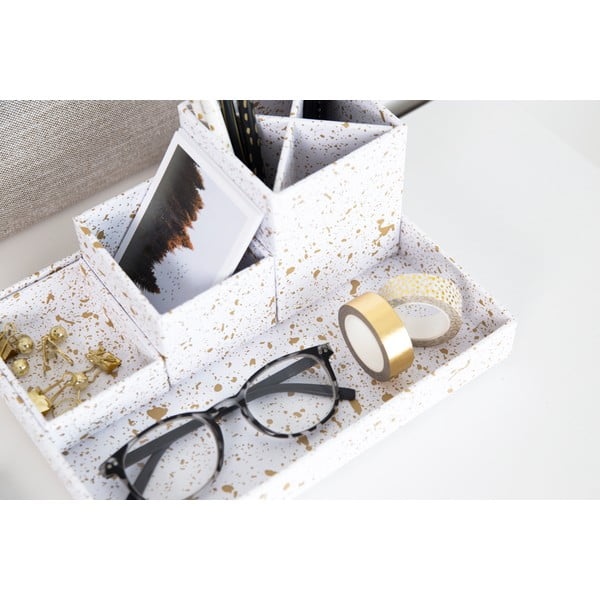 4-dijelni organizator za stol u zlatno bijeloj boji Bigso Box of Sweden Lena-image-3