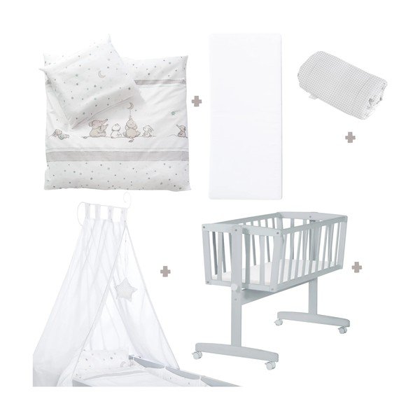 Siva kolijevka na kotačićima/s baldihanom 40x90 cm Strenenzauber – Roba-image-2