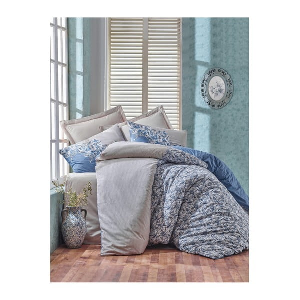 Pamučna posteljina s plahtama za krevet za jednu osobu Materro Rossento, 160 x 220 cm