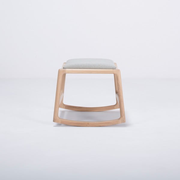 Tabure s konstrukcijom od hrastovog drveta s plavo-sivim tekstilnim sjedalom Gazzda Dedo-image-1