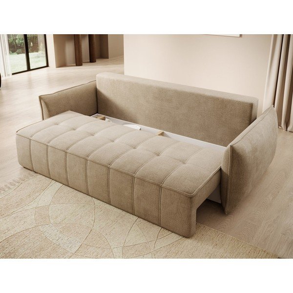 Svjetlo smeđa baršunasti sklopiva/s prostorom za odlaganje sofa 242 cm Weltton – ELTAP-image-4
