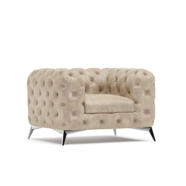 Bež baršunasti fotelja Chelsea – Ropez