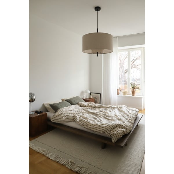 Smeđi krevet od masivnog bora s podnicom 90x200 cm Japan – Karup Design-image-1