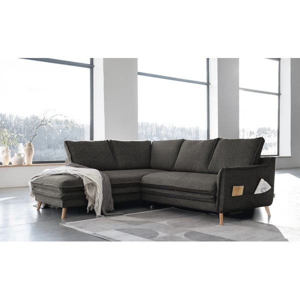 Tamno siva sklopiva kutna garnitura (s lijevim kutom) Charming Charlie – Miuform-image-3