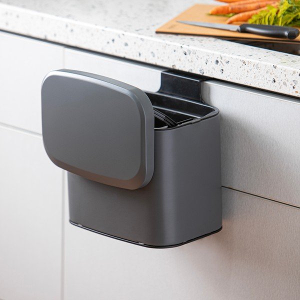 Tamno siva kanta za bio otpad 4 l Essentials – Ladelle-image-2