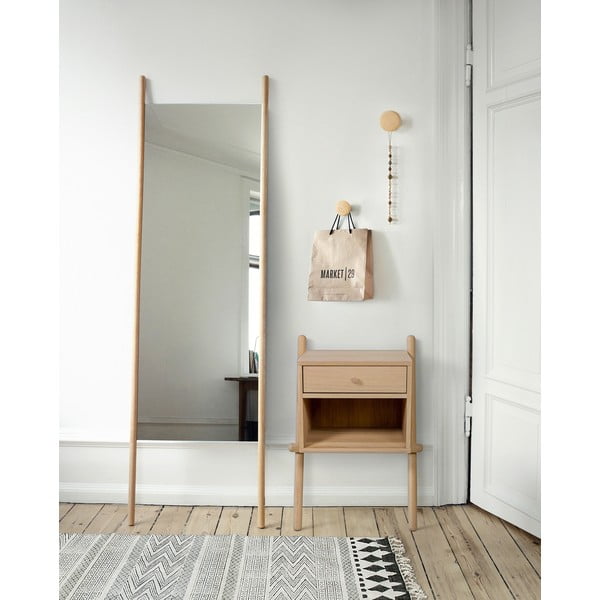 Noćni ormarić u dekoru hrasta u prirodnoj boji Wiru – Woodman-image-1