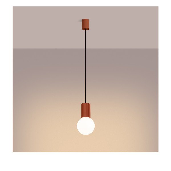 Narančasta viseća svjetiljka sa staklenim sjenilom ø 12 cm Orbital – Sollux-image-3