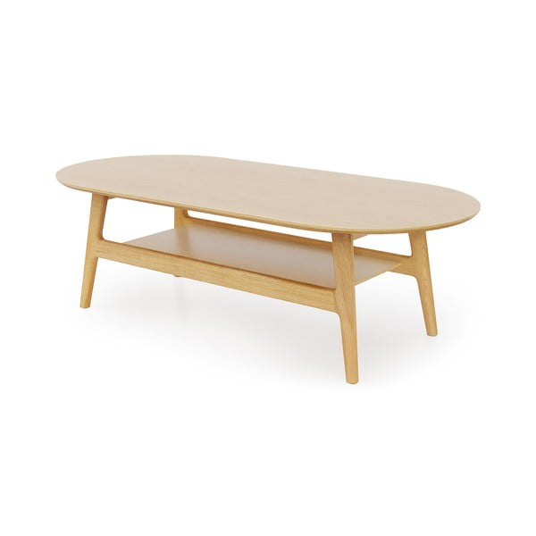 Stolić za kavu u dekoru hrasta u prirodnoj boji 60x130 cm Curved – Woodman-image-2