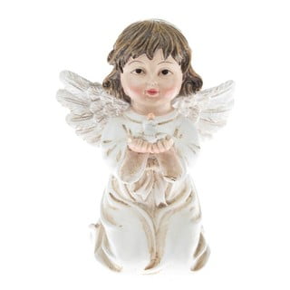 Bijeli kipić anđela s knjigom Dakls, visina 10,5 cm
