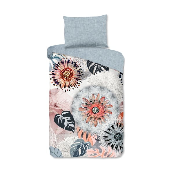 Siva flanelska posteljina za krevet za jednu osobu 140x200 cm Ralvira – HIP