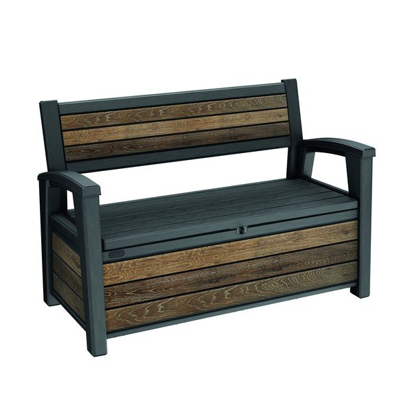 Tamno smeđa plastična vrtna klupa Deco – Keter