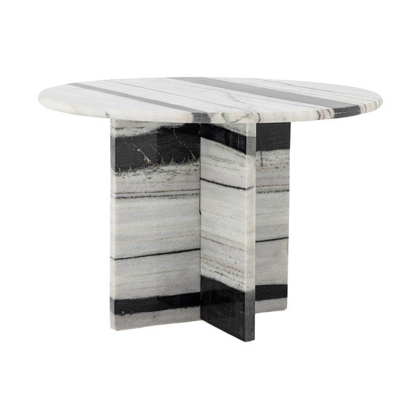 Crno-bijeli mramorni okrugao stolić za kavu ø 61 cm Rosito – Bloomingville-image-4