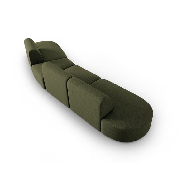 Zelena sofa od šenila s desnim kutom 428 cm Paolo – Milo Casa-image-3