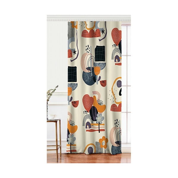 Zavjesa s primjesom pamuka Minimalist Home World, 140 x 260 cm