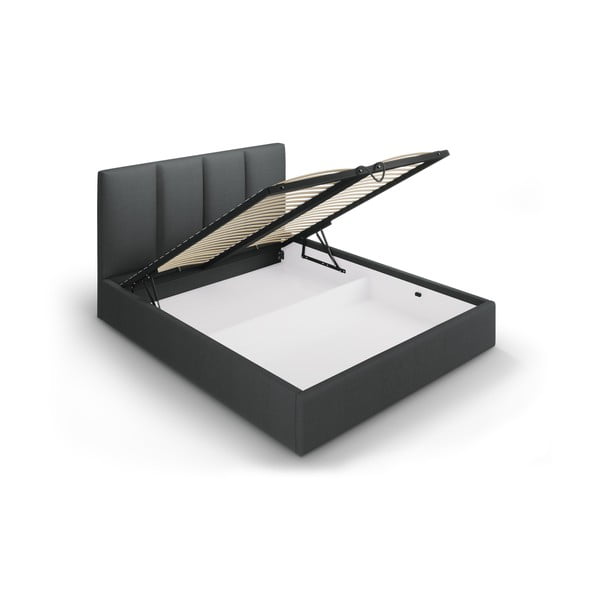 Tamno sivi bračni krevet Mazzini Kreveti Juniper, 160 x 200 cm-image-3