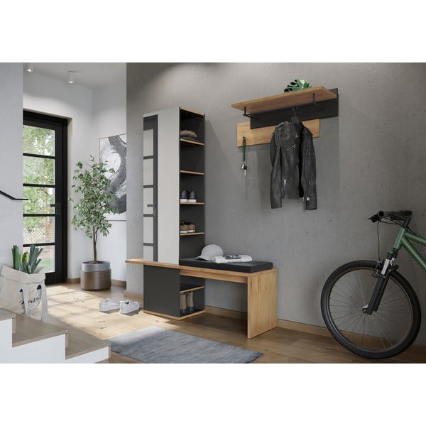 Tamnosiva garnitura za hodnik u dekoru hrastovine - Germania-image-4