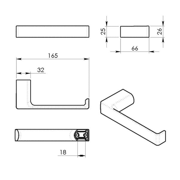 Metalni zidni držač toaletnog papira u zlatnoj boji Gedy Pirenei – Sapho-image-3