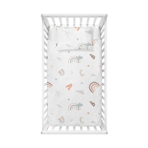 Bijela dječja posteljina za dječji krevetić od renforce pamuka 100x150 cm Abc – Mijolnir