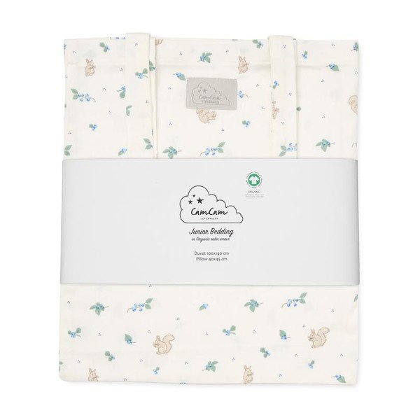 Krem dječja posteljina za dječji krevetić od organskog pamuka 100x140 cm Blueberries – Cam Cam Copenhagen-image-4