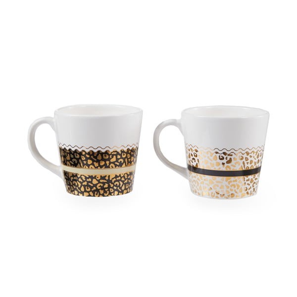 Bijele/u zlatnoj boji šalice u setu 2 kom od kamenine 300 ml London – Premier Housewares-image-2