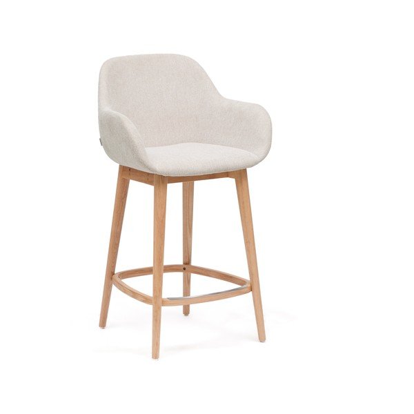 Bež podstavljena barska stolica s naslonima za ruke (visine sjedala 66 cm) Konna – Kave Home