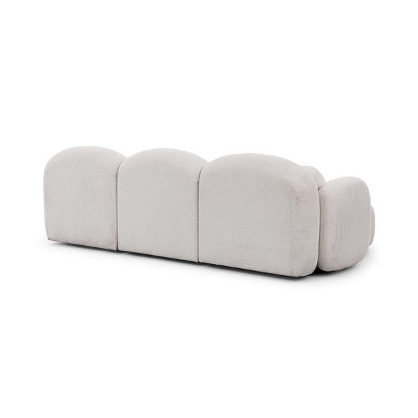 Krem kutna garnitura od bouclé tkanine (u obliku slova "U") Orbit – Ropez-image-3