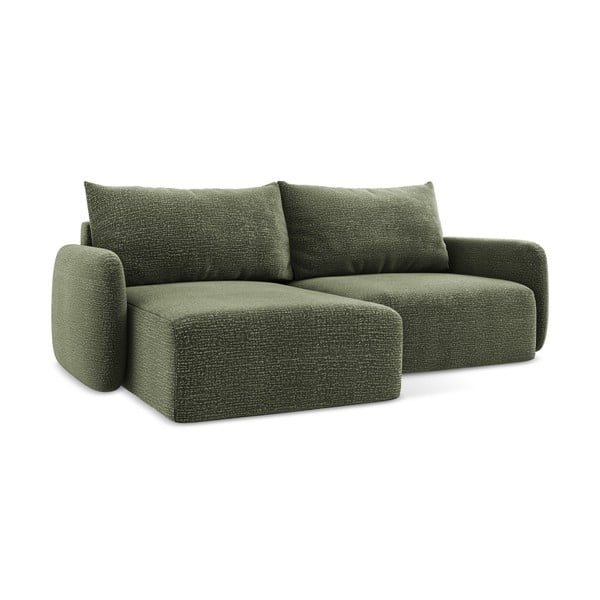 Zelena sklopiva/s prostorom za odlaganje kutna garnitura (s lijevim kutom) Kalena – Makamii-image-1