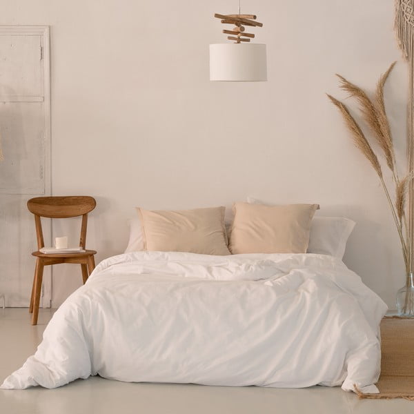 Bijela pamučna navlaka za poplun za krevet za jednu osobu 140x200 cm Basic – Happy Friday