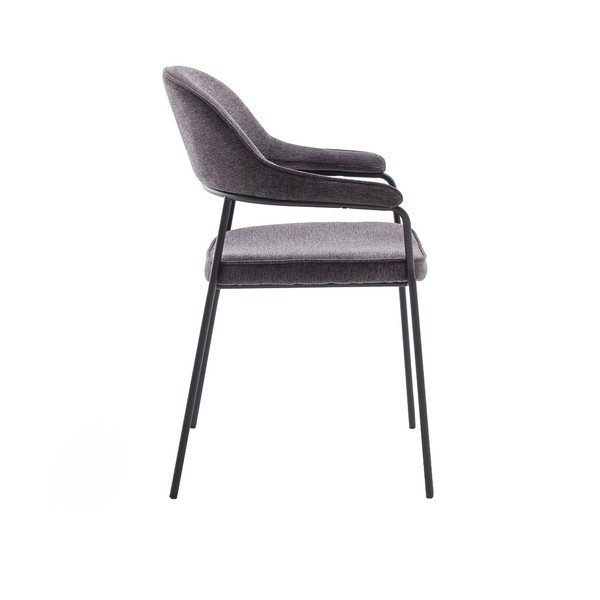 Tamno siva blagovaonska stolica s naslonima za ruke Kindersley – Unique Furniture-image-2