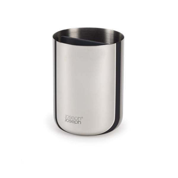 Čaša za četkice za zube od nehrđajućeg čelika u sjajno srebrnoj boji EasyStore Luxe – Joseph Joseph-image-4