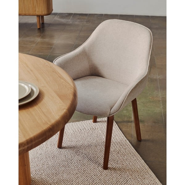 Bež podstavljena blagovaonska stolica Aleli – Kave Home-image-1