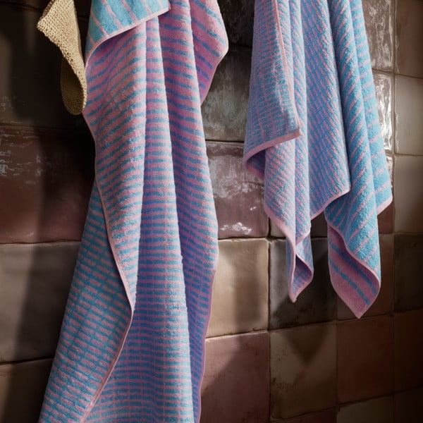 Plavi/ružičasti ručnik od mješavine bambusa od frotira 50x100 cm Nuance – JUNA-image-3