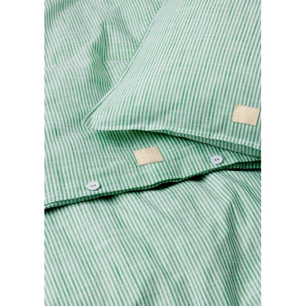 Bijelo-zelena posteljina za bračni krevet-za produženi krevet od organskog pamuka 200x220 cm Monochrome Lines – JUNA-image-2