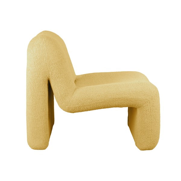 Oker žuta fotelja od bouclé tkanine Fuerza – Leitmotiv-image-1