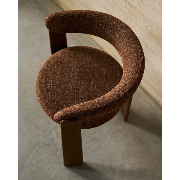 Smeđa blagovaonska stolica s naslonima za ruke od čvrste jeseni Granite – Kave Home-image-2