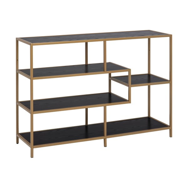 Crno-zlatna polica za knjige 114x78 cm Seaford - Actona-image-2